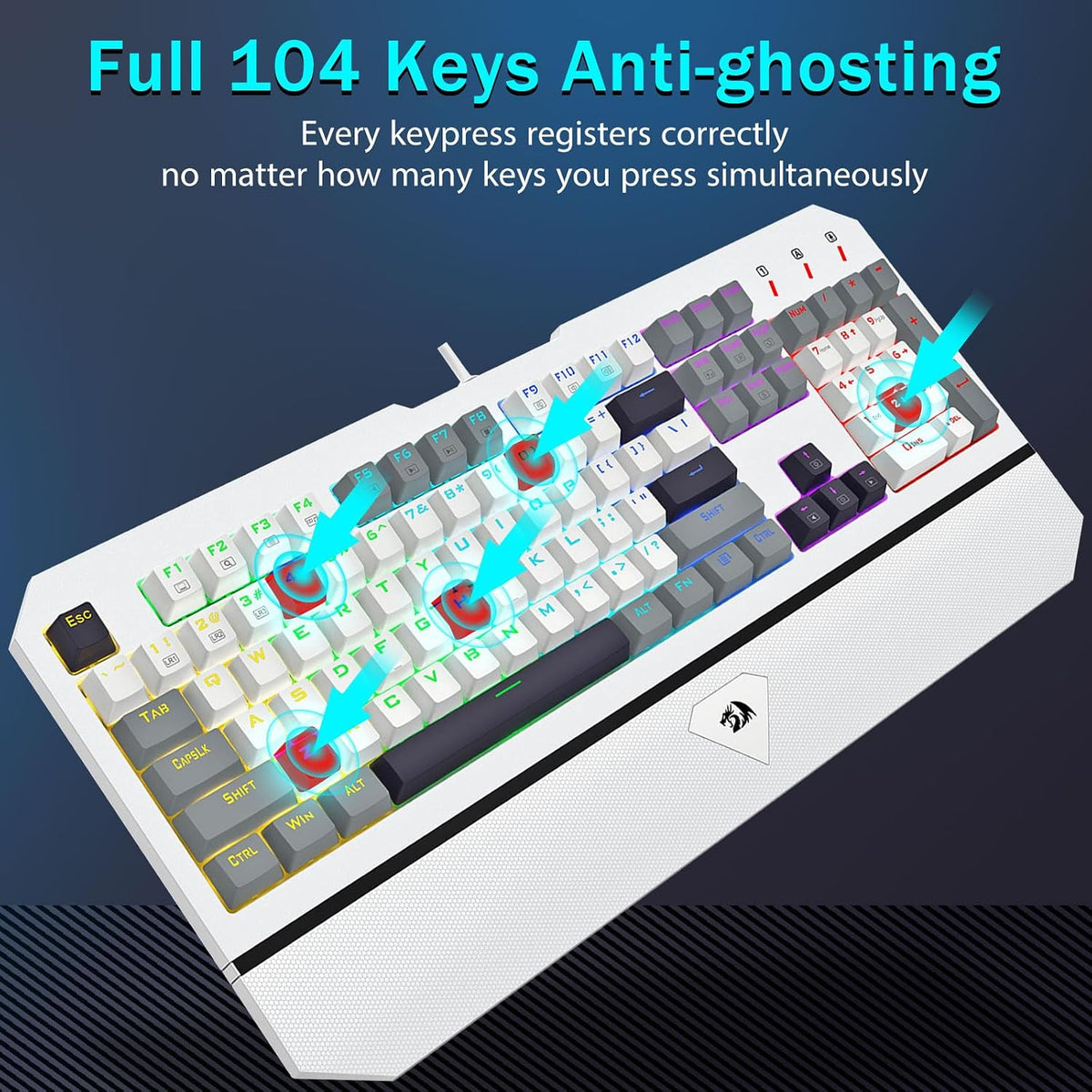 Redragon Wired Mechanical Gaming Keyboard, Linear Switches, Full Size