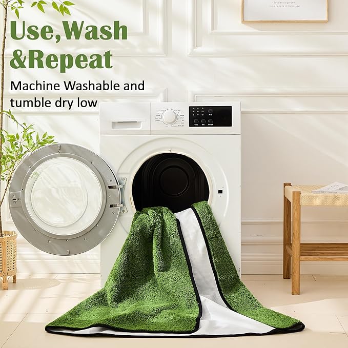 Qeils Reusable Dog Pee Pads, 2 Pack Super Absorbent & Leakproof Washable Puppy Pads with Soft Green Top Layer, for Potty Training, Crates, Couch, Car Seats & Pet Beds, 30"x 48"