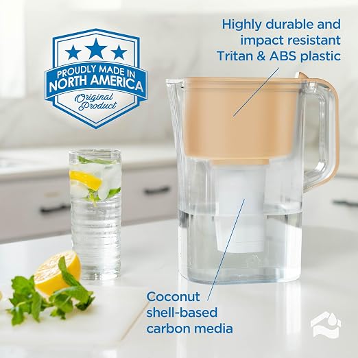 HOMEWATER 10-Cup Pitcher Filter – BPA-Free, High-Capacity 2.4L Pitcher