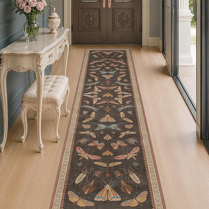 Hazo Haus 2x10 Hallway Runner Rug, Stain Resistant Non Slip Kitchen Floor Carpet