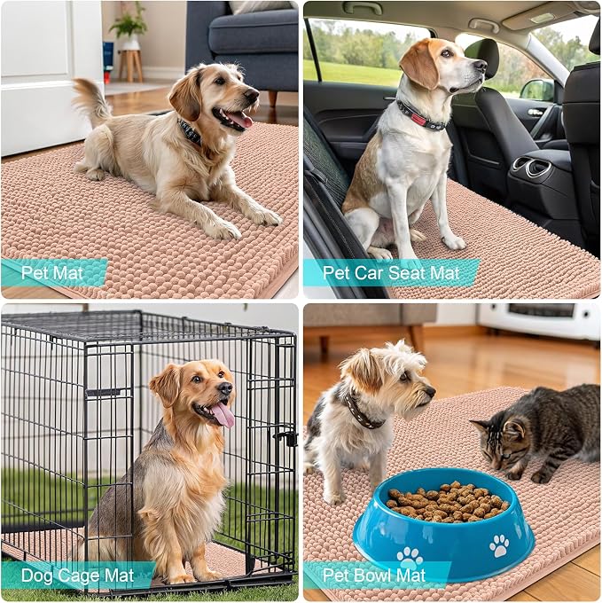 OLANLY Dog Door Mat for Muddy Paws 70x46, Absorbs Moisture and Dirt, Absorbent