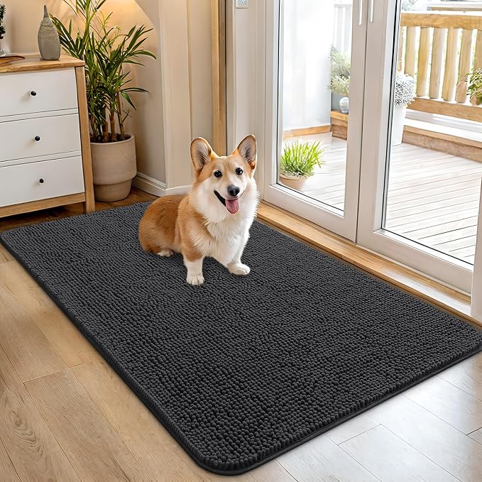 OLANLY Dog Door Mat for Muddy Paws 45x27, Absorbs Moisture and Dirt, Absorbent