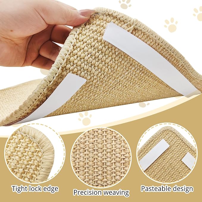 kathson Rabbit Scratching Pad 2 Pcs Natural Sisal Bunny Scratch Mat, Small Animals Nail Scratcher Guinea Pigs Grinding Claw Rug Pet Cage Flooring for Biting Sleeping Nesting (15.75 * 11.8 in)