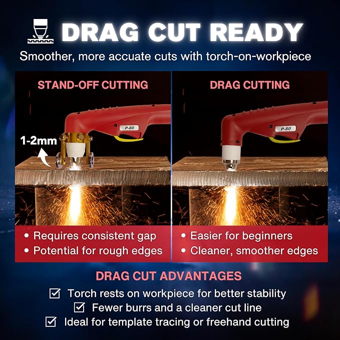 LTP8500 | 85A HF Pilot Arc Plasma Cutter, Drag-Cut Enabled, 220V Single-Phase