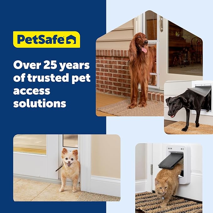 PetSafe Extreme Weather Plastic Pet Door - Energy-Saving Thermal Barrier Pet Flap with Slide-in Door Locking & Secure Flap Cover - Plastic Frame - for Dogs Up to 100 Lb - Large