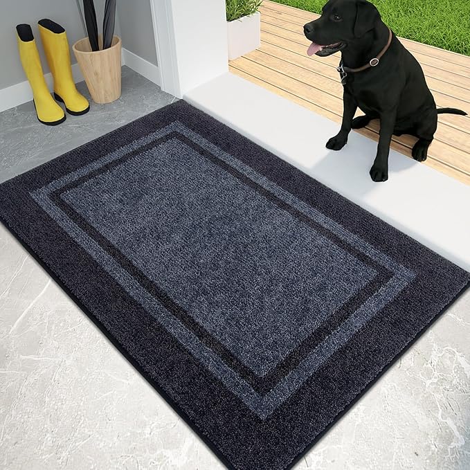 PURRUGS Dirt Trapping Door Mat 24" x 36", Non-Slip Machine Washable Entryway Rug