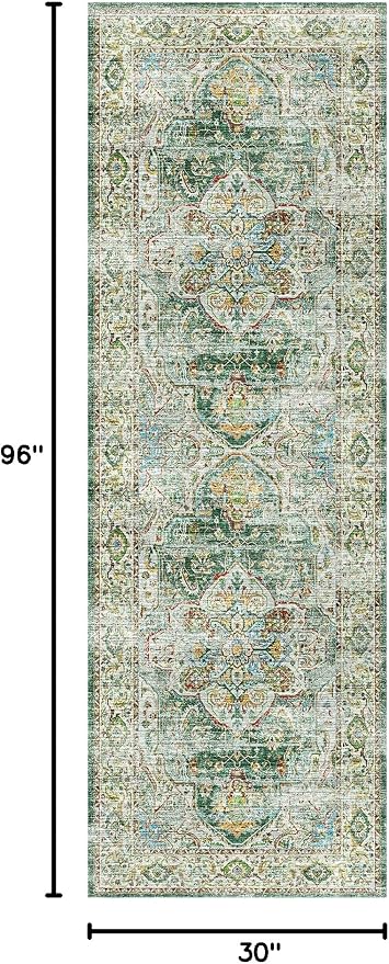 Madane Runner Rug 2'6''x8' Kitchen Runner, Hallway Runner Printed Vintage