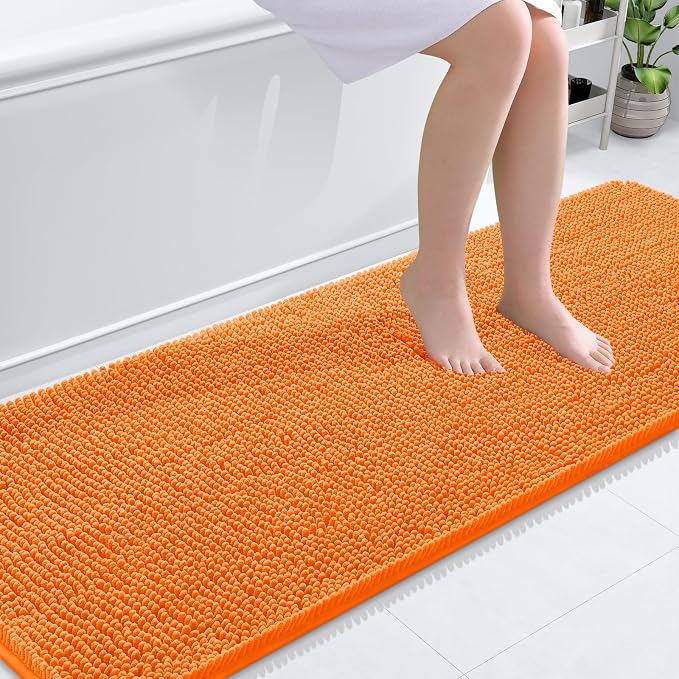 OLANLY Bathroom Runner Rugs 70x24, Extra Soft Absorbent Chenille Bath Rugs