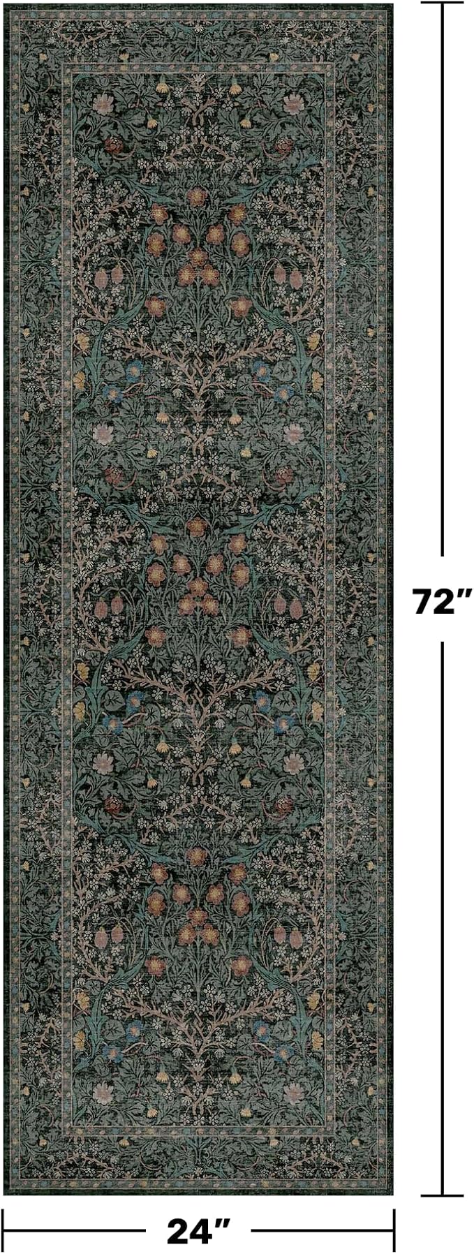 Non Slip 2x6 Kitchen Runner Rug Washable, Rubber Backed Bathroom Runner