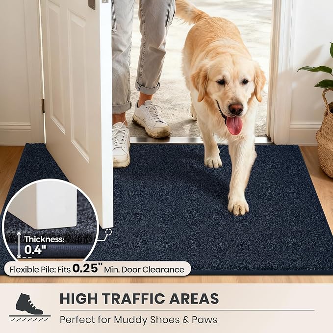 PURRUGS Easy Care Area Rug 4ft x 6ft, Non-Slip Machine Washable Entryway Rug