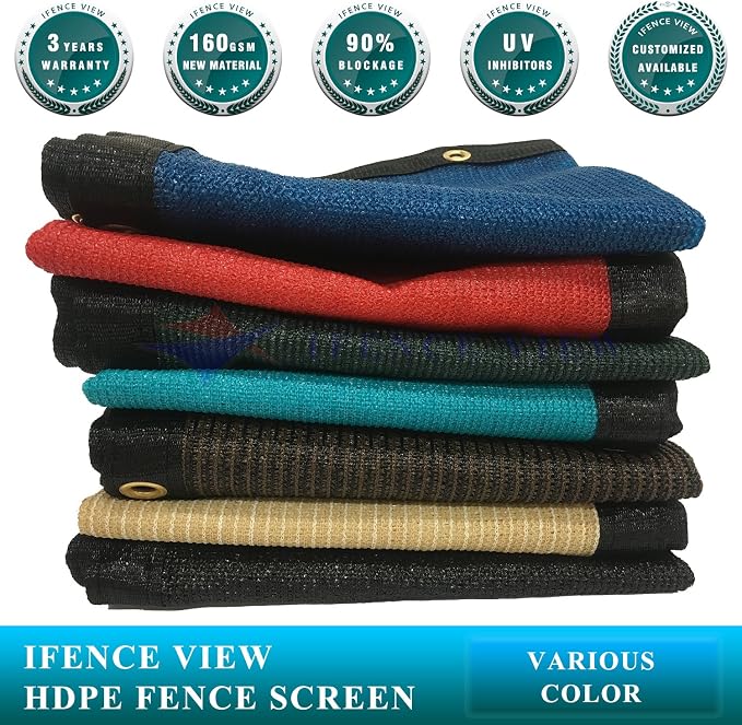 Ifenceview 6'x3' to 6'x50' Brown Shade Cloth/Fence Privacy Screen Fabric Mesh