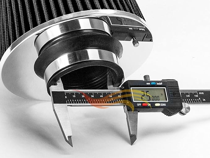 BLACK 2.5" 63.5 mm Inlet Cold Air Cone Replacement Performance Washable