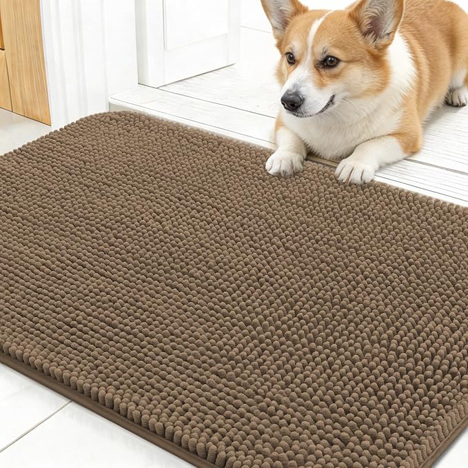 OLANLY Dog Door Mat for Muddy Paws 24x16, Absorbs Moisture and Dirt, Absorbent