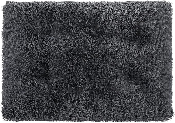Dog Crate Mat, Dog Bed for Large Dogs, Comfy Fluffy Kennel Pad Anti-Slip for Dog beds & Furniture, Quilted Dog Bed for Pets for Medium/Small Dogs Cats (Color : Gray 1, Size : 48x33)