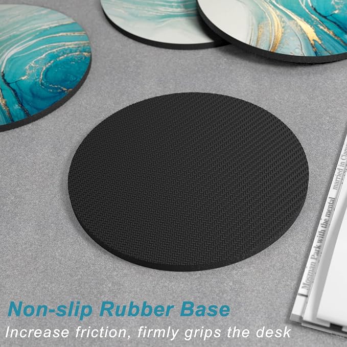 Nipichsha Coasters for Drinks, Kitchen Home Decor Housewarming Gift, Round 4 in