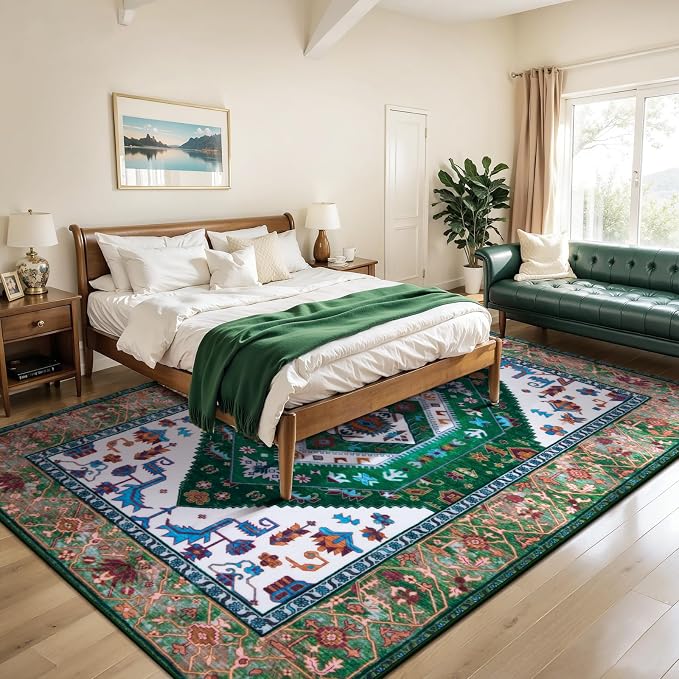 SERISSA 6x9 Area Rugs for Living Room, Large Washable Non-Slip Boho Rug