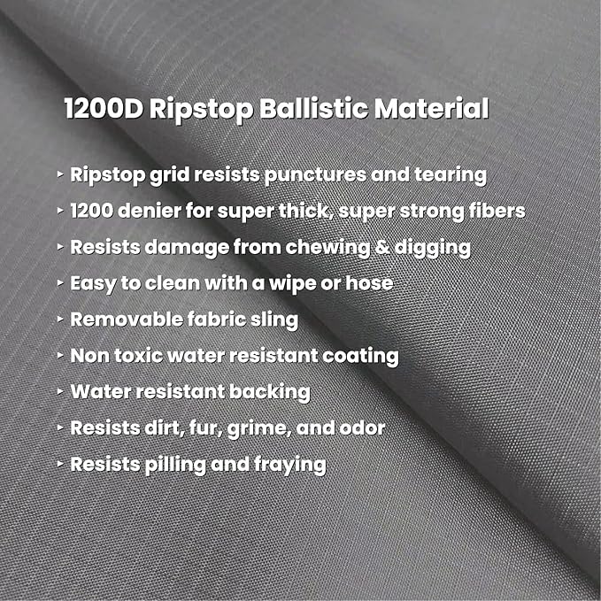 K9 Ballistics Chew Proof Armored Padded Dog Crate Bed, Virtually Indestructible, Legs Included (Obsidian Black, Medium (35" L x 22" W x 4.5" H))