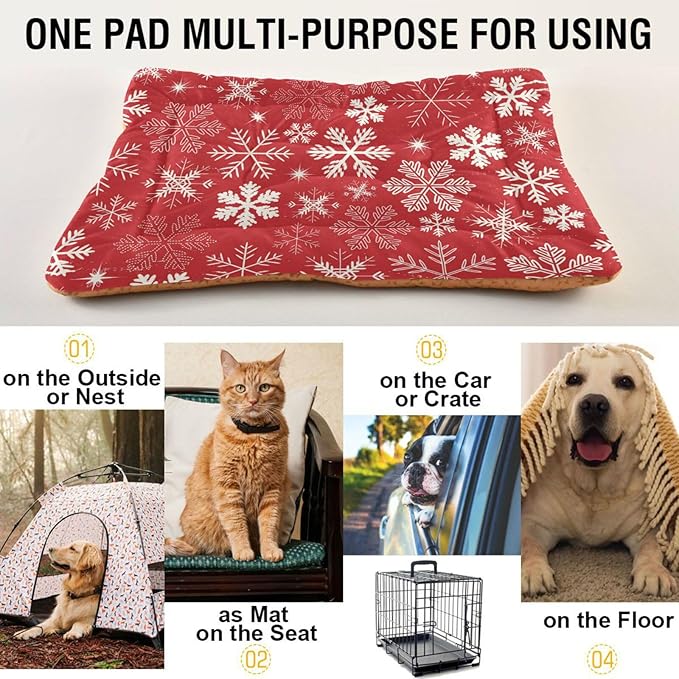Pet Bed Snowflake Dog Bed Mat Absorbing Non Slip Pad Pet Sleeping Mat for Small, Medium, and Large Dogs Puppy Cat 36 in x 24 in