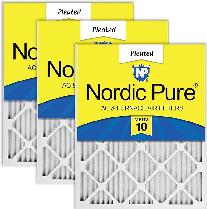 Nordic Pure 20x30x1 Pleated MERV 10 Air Filters 3 Pack