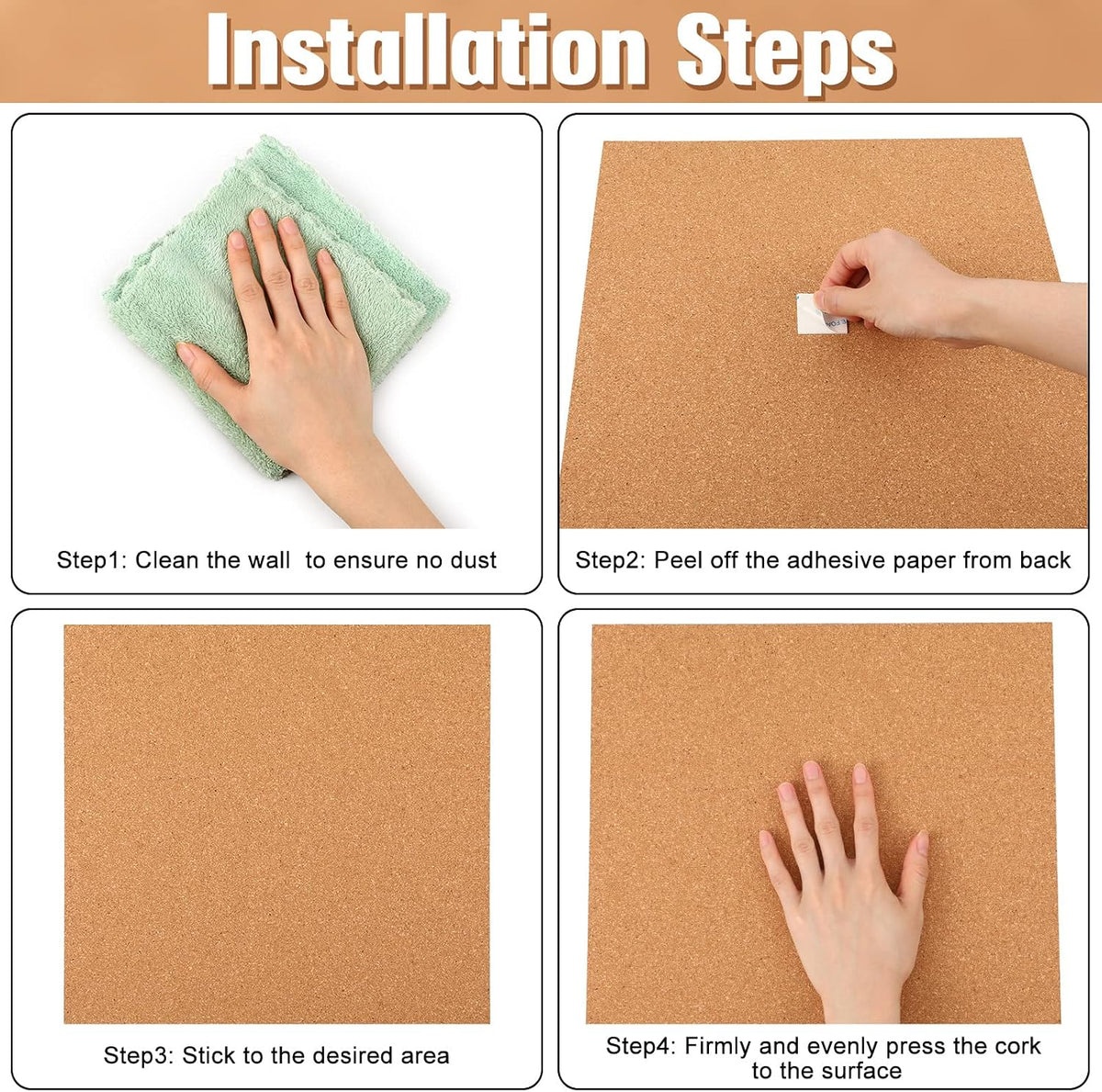 Kosiz 30 Pack 12x12 Cork Board Squares Bulk 1/4" Cork Board Tiles for Wall
