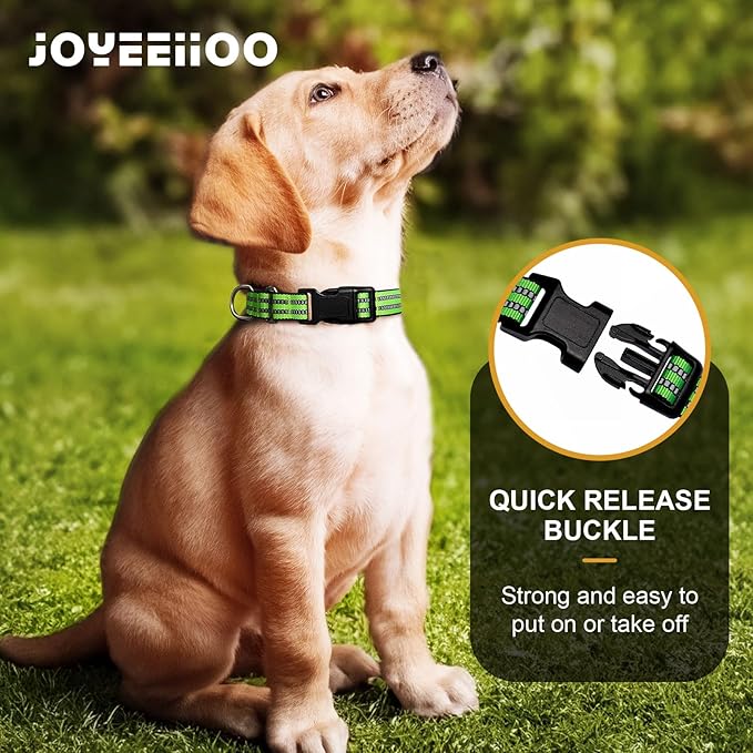 Martingale Dog Collar, Adjustable Nylon Reflective Collar with Buckle No Pull Dog Collar for Small Medium Large Dogs (Lime Green Small)