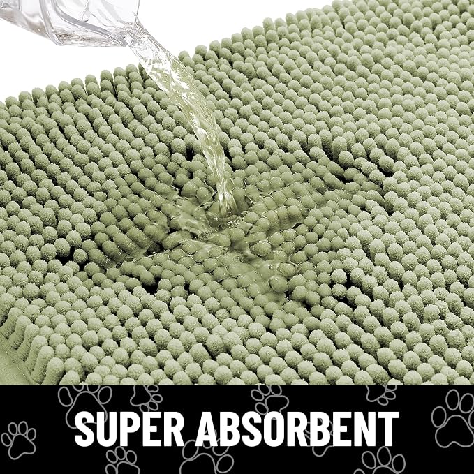 Smiry Dog Door Mat for Muddy Paws, Absorbent Dirt Trapper Non Slip Quick Dry
