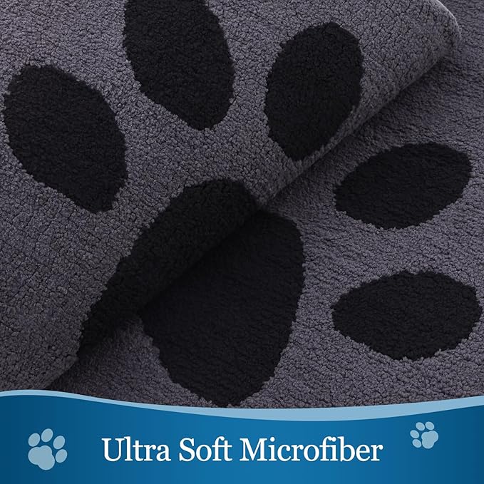 Buganda Dog Door Mat for Muddy Paws, Absorbent Dirt Trapper Washable Indoor Doormats, Non Slip Low-Profile Mud Mat for Dogs, Front Entrance Doormat for Inside Floor (40x32 Inches, Black)
