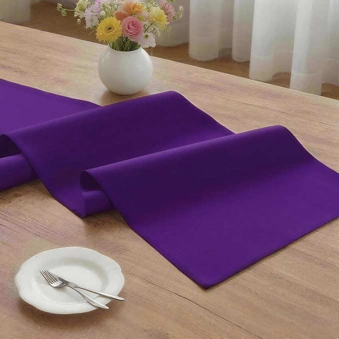 MEANMOY Purple Table Runner 36 Inches Long Waterproof Table Runners | Washable