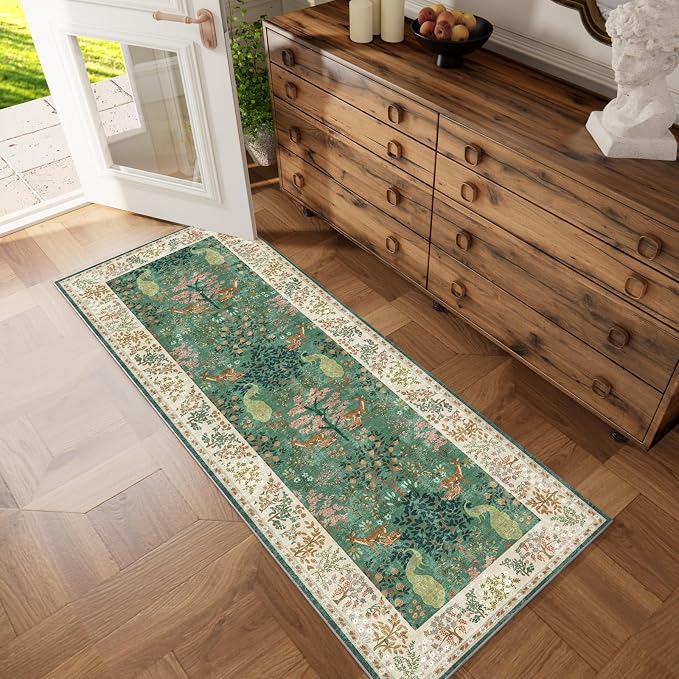Runner Rug Washable Kitchen Runner: 2'6"x8' Hallway Runner Stain Resistant Non