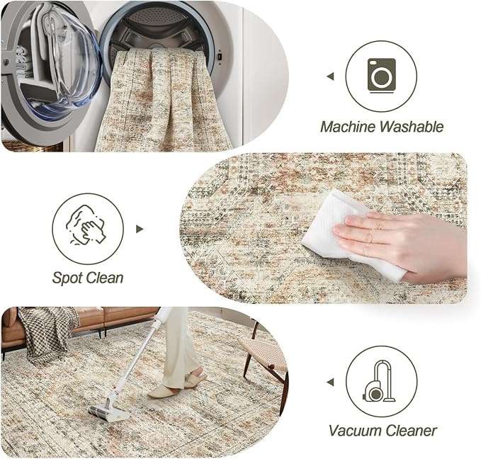 Soalmost Washable Area Rug 8x10, Large Soft Rugs
