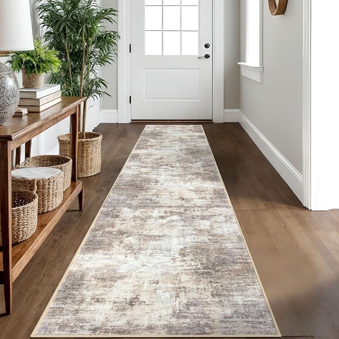 IOHOUZE Abstract Runner Rug 2x10 Ft Washable Runners