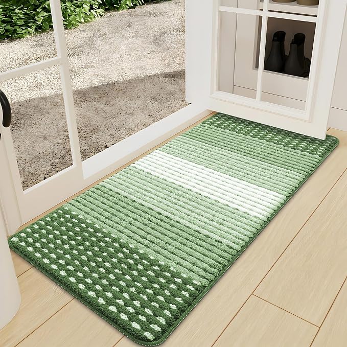 Kitinjoy Indoor Outdoor Door Mat, 47x24 Non-Slip Absorbent Dirt Trapper