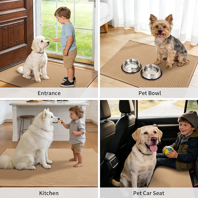 YIHOUSE Indoor Door Mat 24" x 36", Non-Slip Washable Entryway Mat, Dirt Trapper