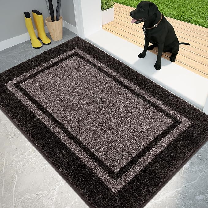 PURRUGS Dirt Trapping Door Mat 34" x 60", Non-Slip Machine Washable Entryway Rug