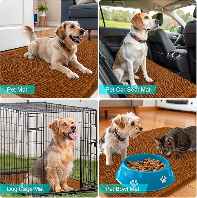 OLANLY Dog Door Mat for Muddy Paws 35x24, Absorbs Moisture and Dirt, Absorbent