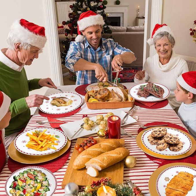 4 Set 10 Inch Christmas Dinner Plates Melamine Christmas Gingerbread Man