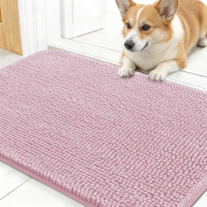 OLANLY Dog Door Mat for Muddy Paws 24x16, Absorbs Moisture and Dirt, Absorbent
