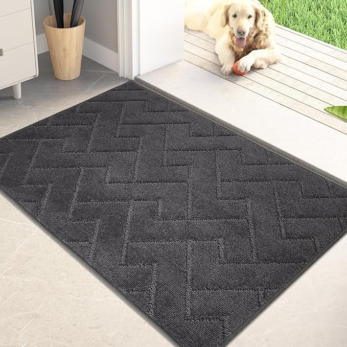 PURRUGS Dirt Trapping Door Mat 24" x 35.5", Non-Slip Machine Washable Entry Rug