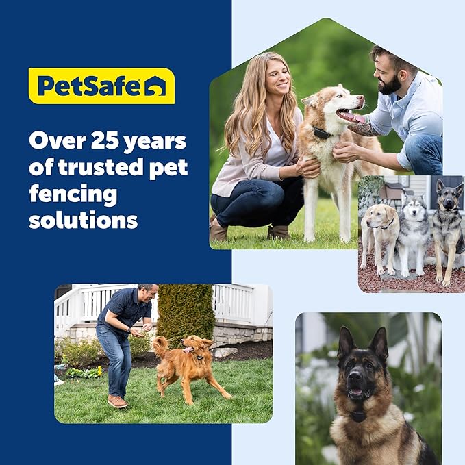 PetSafe Classic In-Ground Fence In Ground Cat Fence, Underground Dog Containment System Expandable Up to 5 Acres, Digital LCD Screen, 8 Different Collar Settings, Invisible, Pet Training