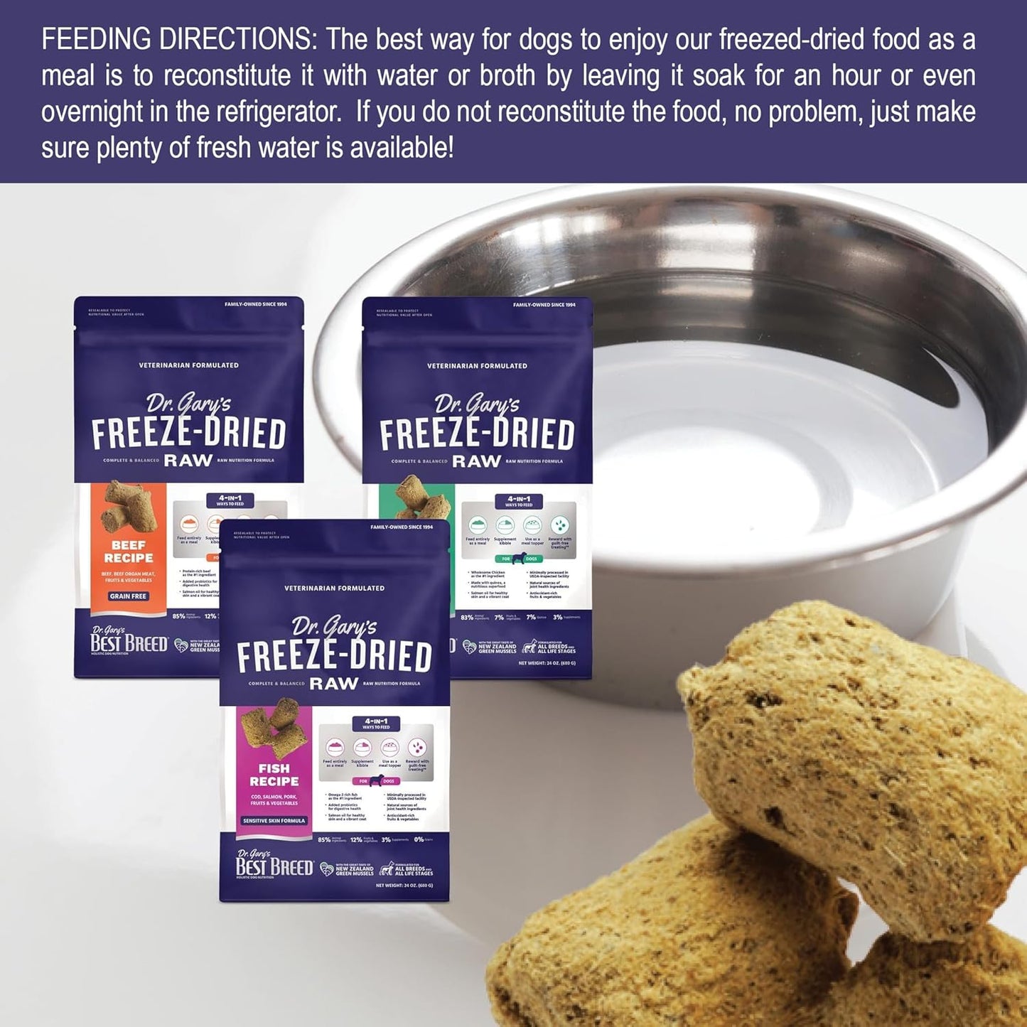 Best Breed Dr. Gary's Freeze-Dried Raw Food, Topper and Treat: Chicken Recipe - 24 oz.