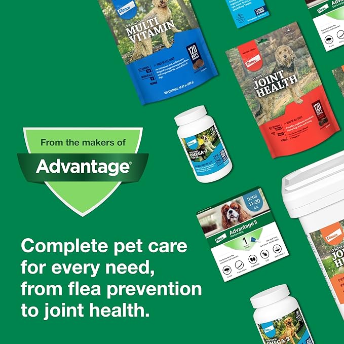 Advantage II Medium Dog Vet-Recommended Flea Treatment & Prevention | Dogs 11-20 lbs. | 4-Month Supply