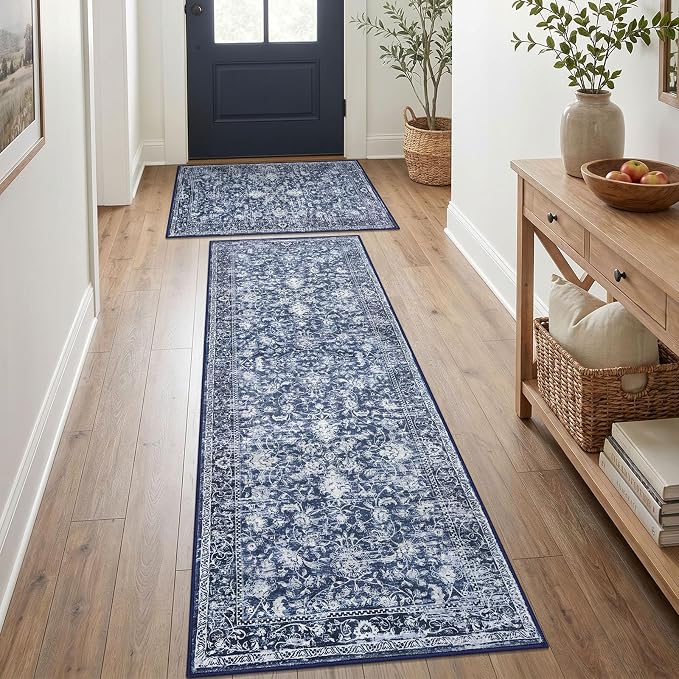 KILOCOCO Kitchen Rug Runner Sets of 2PCS 2x3 and 2x6 Washable Area Rug Non Slip