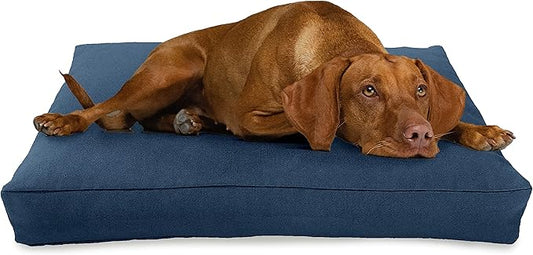 Small - 30 x 20 x 4 - Blueberry Premium Organic Hemp Dog Bed - Organic Latex Fill - Removeable Cover