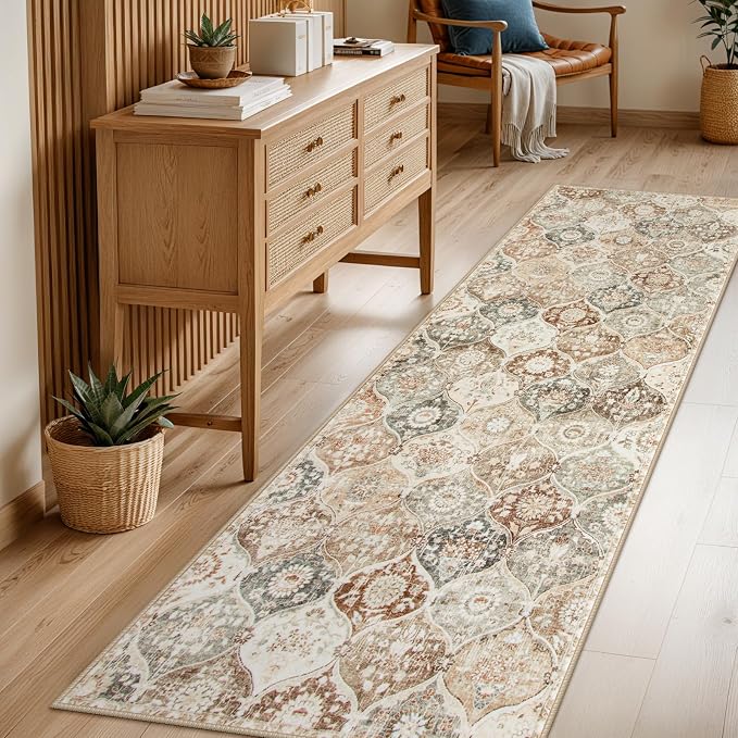 Lahome Moroccan Hallway Rug, Ultra-Thin Oriental Carpet