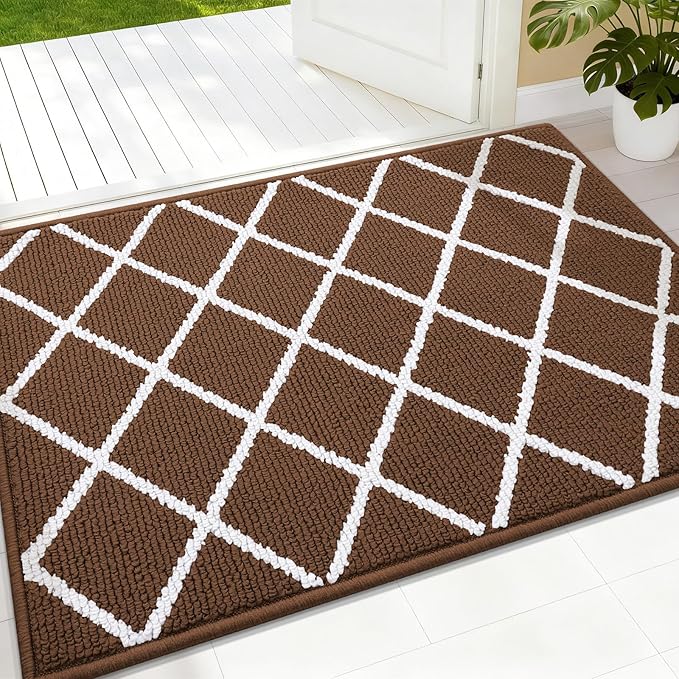 Finchitty Indoor Door Mat, Dirt Resistant and Absorbent, Low-Profile, Washable