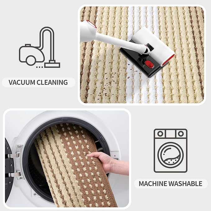 Kitinjoy Indoor Outdoor Door Mat, 47x20 Non-Slip Absorbent Dirt Trapper