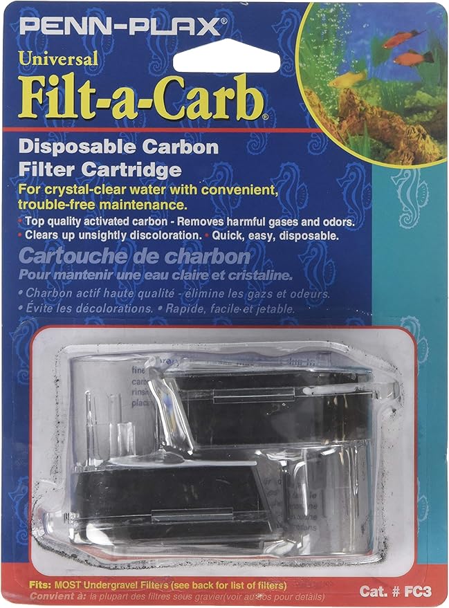 Penn-Plax Filt-a-Carb Replacement Media Cartridges – Universal Fit