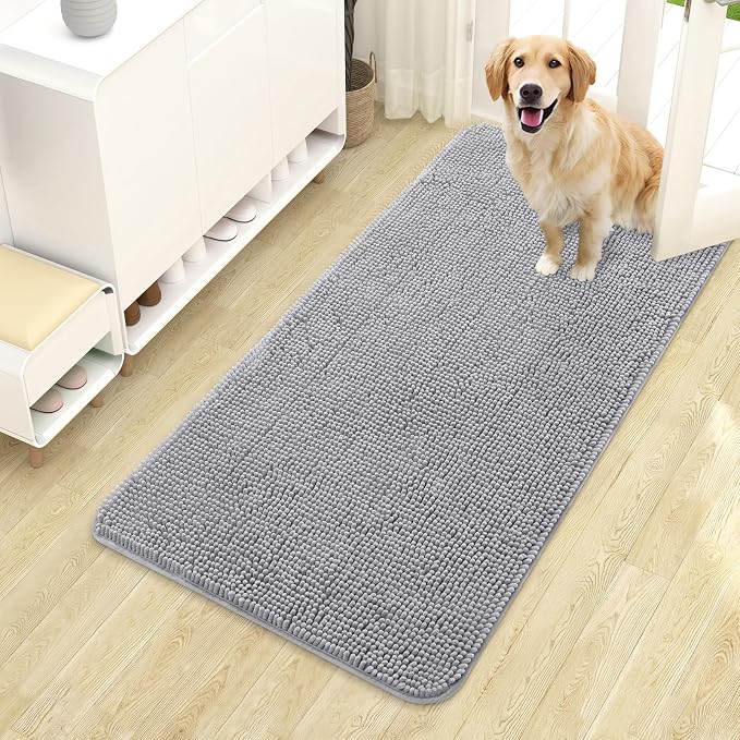 OLANLY Dog Door Mat for Muddy Paws 44x24, Absorbs Moisture and Dirt, Absorbent
