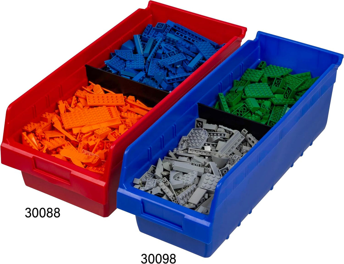 Akro-Mils 30088 Plastic Nesting ShelfMax Storage Bin Box, 18x8x6-Inch, Blue (8-Pack)