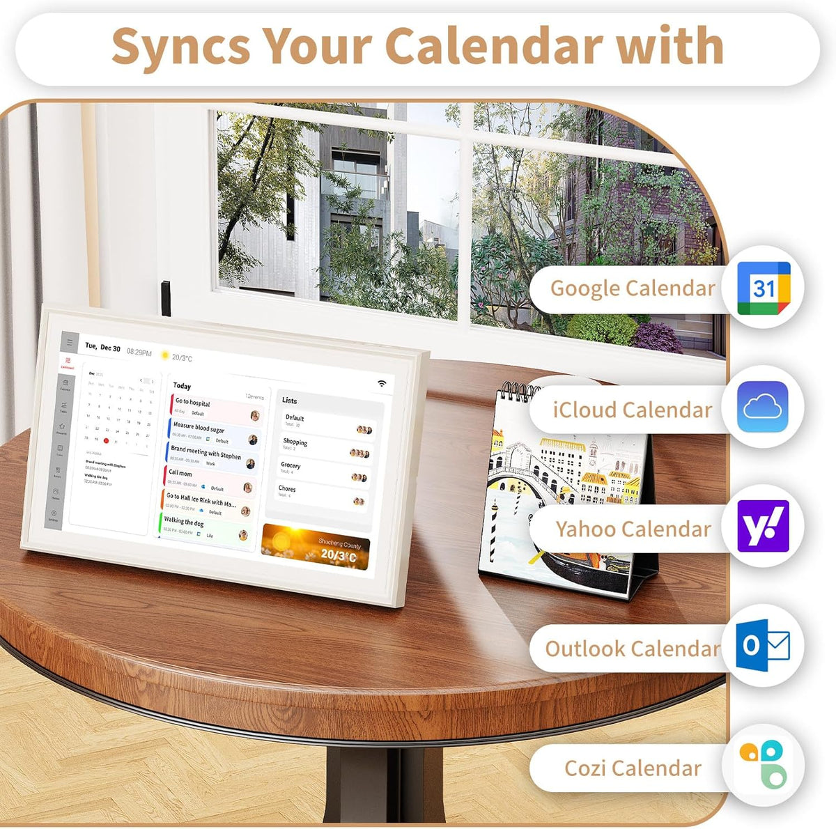 Digital Calendar, Electronic Calendar with 15.6-inch Touch Screen,32GB Smart Calendar, Work and Family Planner, Also Functions As a Digital Picture Frame,Best Gift for Your Loved Ones